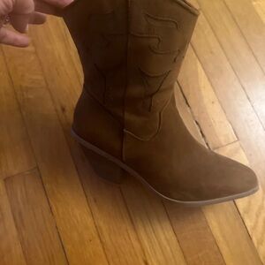 torrid Tan Suede Western-Inspired Ankle Booties